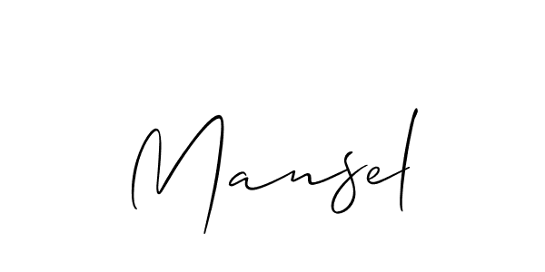 Make a beautiful signature design for name Mansel. With this signature (Allison_Script) style, you can create a handwritten signature for free. Mansel signature style 2 images and pictures png