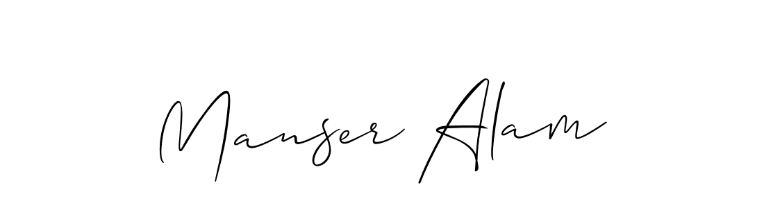 It looks lik you need a new signature style for name Manser Alam. Design unique handwritten (Allison_Script) signature with our free signature maker in just a few clicks. Manser Alam signature style 2 images and pictures png