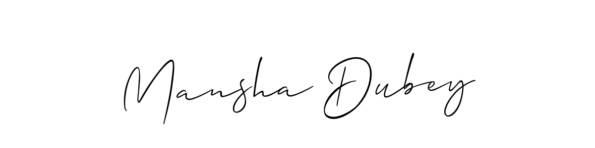 Make a short Mansha Dubey signature style. Manage your documents anywhere anytime using Allison_Script. Create and add eSignatures, submit forms, share and send files easily. Mansha Dubey signature style 2 images and pictures png