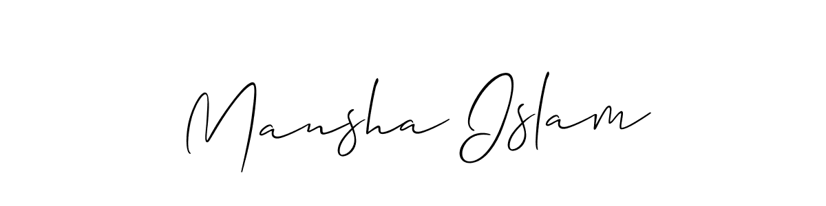 Best and Professional Signature Style for Mansha Islam. Allison_Script Best Signature Style Collection. Mansha Islam signature style 2 images and pictures png