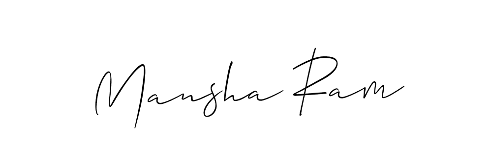 Similarly Allison_Script is the best handwritten signature design. Signature creator online .You can use it as an online autograph creator for name Mansha Ram. Mansha Ram signature style 2 images and pictures png