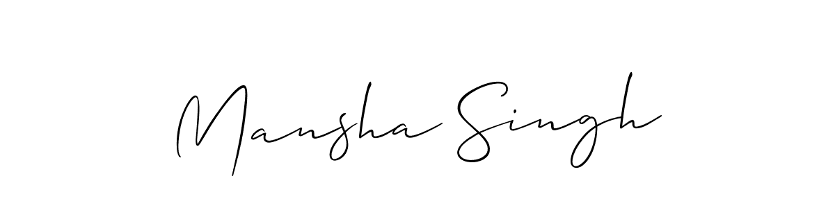 Create a beautiful signature design for name Mansha Singh. With this signature (Allison_Script) fonts, you can make a handwritten signature for free. Mansha Singh signature style 2 images and pictures png