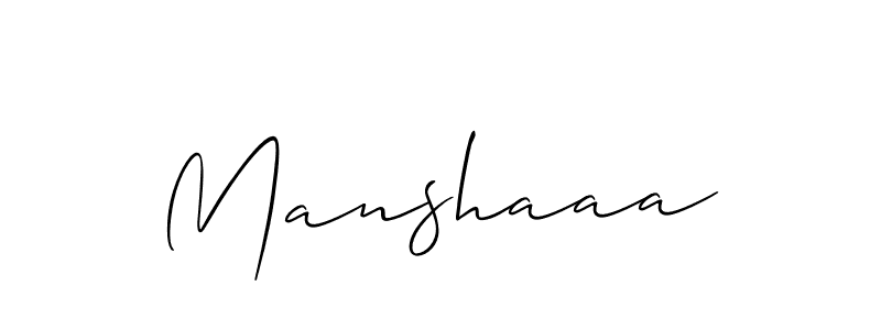 Make a beautiful signature design for name Manshaaa. With this signature (Allison_Script) style, you can create a handwritten signature for free. Manshaaa signature style 2 images and pictures png