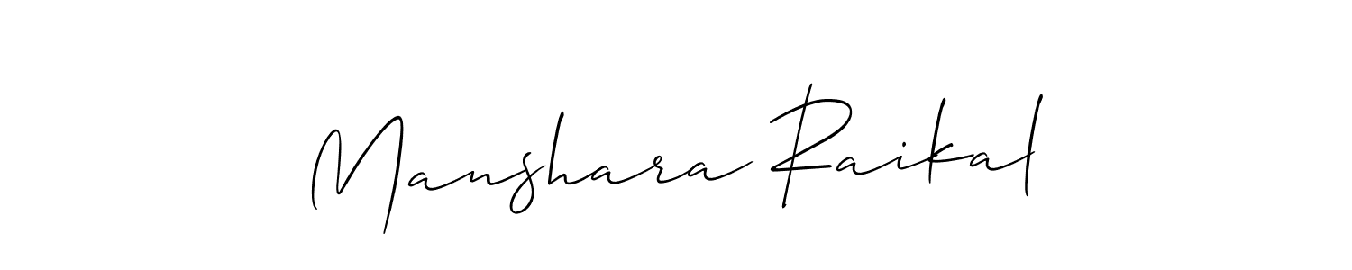 How to Draw Manshara Raikal signature style? Allison_Script is a latest design signature styles for name Manshara Raikal. Manshara Raikal signature style 2 images and pictures png