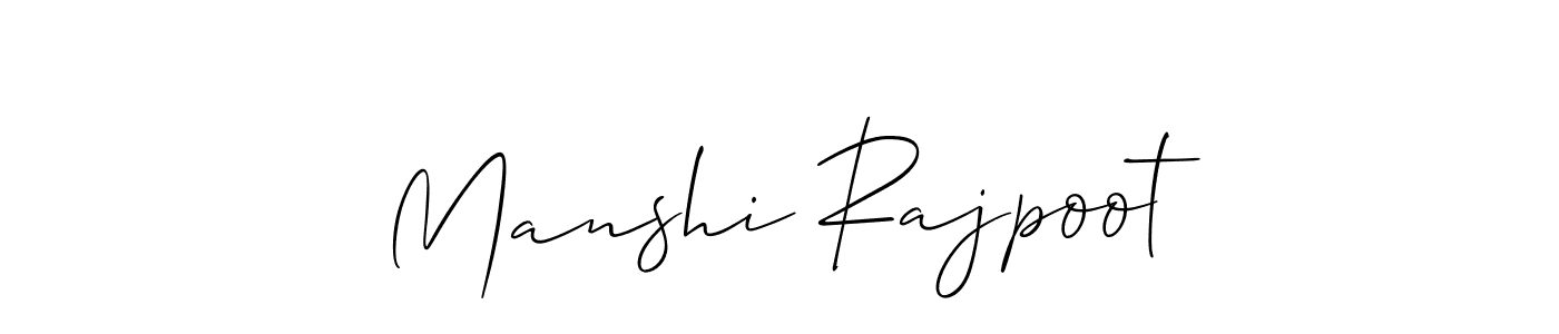 Make a beautiful signature design for name Manshi Rajpoot. With this signature (Allison_Script) style, you can create a handwritten signature for free. Manshi Rajpoot signature style 2 images and pictures png