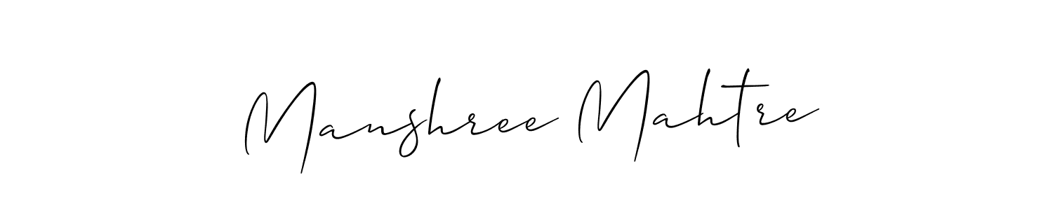 Create a beautiful signature design for name Manshree Mahtre. With this signature (Allison_Script) fonts, you can make a handwritten signature for free. Manshree Mahtre signature style 2 images and pictures png