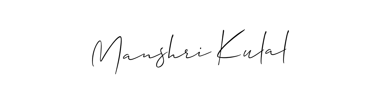 How to make Manshri Kulal signature? Allison_Script is a professional autograph style. Create handwritten signature for Manshri Kulal name. Manshri Kulal signature style 2 images and pictures png