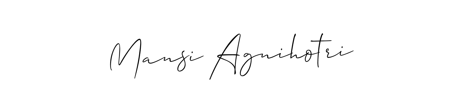 Also You can easily find your signature by using the search form. We will create Mansi Agnihotri name handwritten signature images for you free of cost using Allison_Script sign style. Mansi Agnihotri signature style 2 images and pictures png