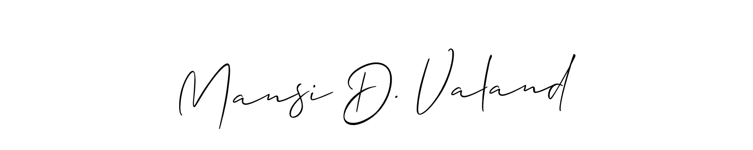 Best and Professional Signature Style for Mansi D. Valand. Allison_Script Best Signature Style Collection. Mansi D. Valand signature style 2 images and pictures png