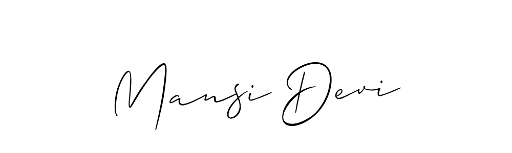 It looks lik you need a new signature style for name Mansi Devi. Design unique handwritten (Allison_Script) signature with our free signature maker in just a few clicks. Mansi Devi signature style 2 images and pictures png