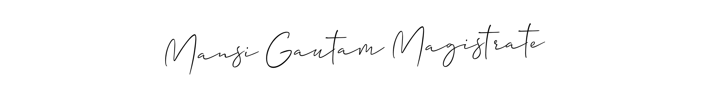 Make a short Mansi Gautam Magistrate signature style. Manage your documents anywhere anytime using Allison_Script. Create and add eSignatures, submit forms, share and send files easily. Mansi Gautam Magistrate signature style 2 images and pictures png