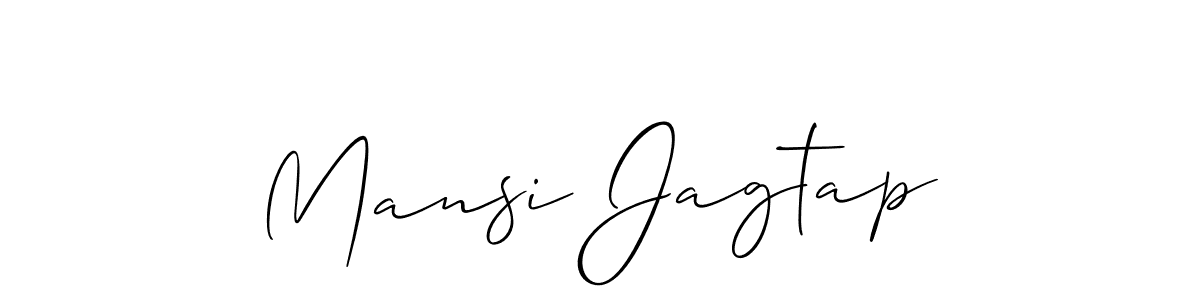 Mansi Jagtap stylish signature style. Best Handwritten Sign (Allison_Script) for my name. Handwritten Signature Collection Ideas for my name Mansi Jagtap. Mansi Jagtap signature style 2 images and pictures png