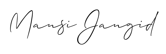 A dynamic signature style for Mansi Jangid using Allison_Script script. Designed to look authentic, handwritten, and professional. Mansi Jangid signature style 2 images and pictures png