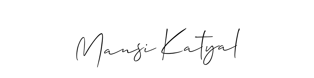 Mansi Katyal stylish signature style. Best Handwritten Sign (Allison_Script) for my name. Handwritten Signature Collection Ideas for my name Mansi Katyal. Mansi Katyal signature style 2 images and pictures png