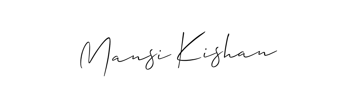 Make a short Mansi Kishan signature style. Manage your documents anywhere anytime using Allison_Script. Create and add eSignatures, submit forms, share and send files easily. Mansi Kishan signature style 2 images and pictures png