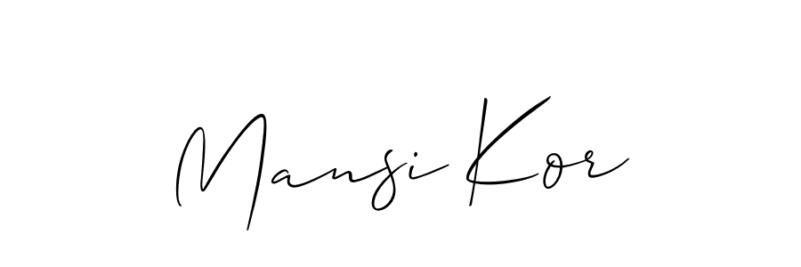 Design your own signature with our free online signature maker. With this signature software, you can create a handwritten (Allison_Script) signature for name Mansi Kor. Mansi Kor signature style 2 images and pictures png