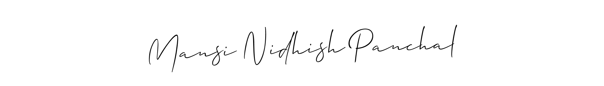 This is the best signature style for the Mansi Nidhish Panchal name. Also you like these signature font (Allison_Script). Mix name signature. Mansi Nidhish Panchal signature style 2 images and pictures png