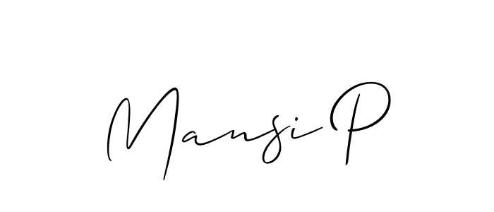 if you are searching for the best signature style for your name Mansi P. so please give up your signature search. here we have designed multiple signature styles  using Allison_Script. Mansi P signature style 2 images and pictures png