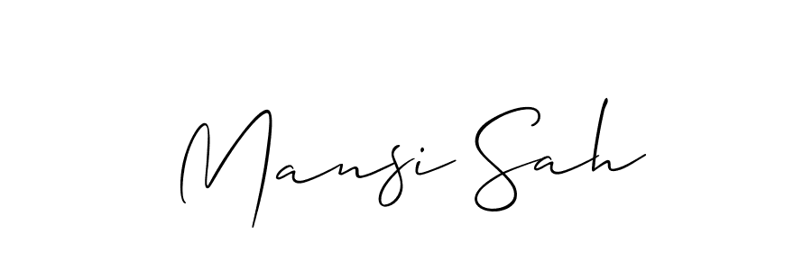 Allison_Script is a professional signature style that is perfect for those who want to add a touch of class to their signature. It is also a great choice for those who want to make their signature more unique. Get Mansi Sah name to fancy signature for free. Mansi Sah signature style 2 images and pictures png