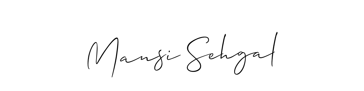 Design your own signature with our free online signature maker. With this signature software, you can create a handwritten (Allison_Script) signature for name Mansi Sehgal. Mansi Sehgal signature style 2 images and pictures png