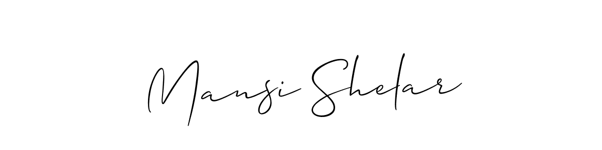 Also You can easily find your signature by using the search form. We will create Mansi Shelar name handwritten signature images for you free of cost using Allison_Script sign style. Mansi Shelar signature style 2 images and pictures png