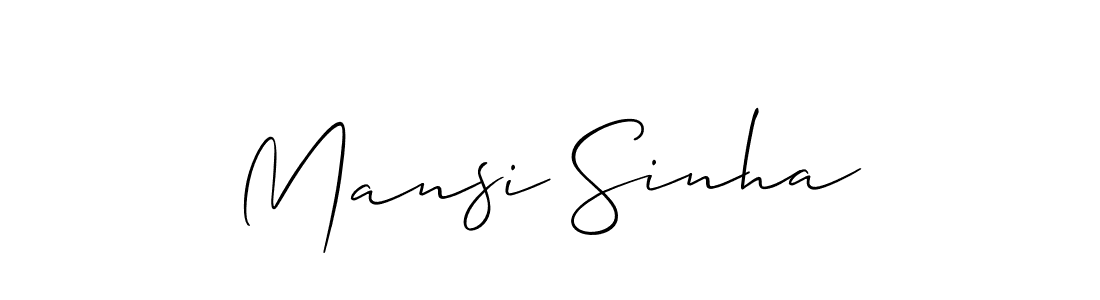 Use a signature maker to create a handwritten signature online. With this signature software, you can design (Allison_Script) your own signature for name Mansi Sinha. Mansi Sinha signature style 2 images and pictures png