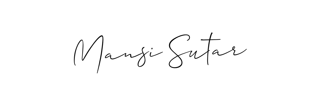 Allison_Script is a professional signature style that is perfect for those who want to add a touch of class to their signature. It is also a great choice for those who want to make their signature more unique. Get Mansi Sutar name to fancy signature for free. Mansi Sutar signature style 2 images and pictures png