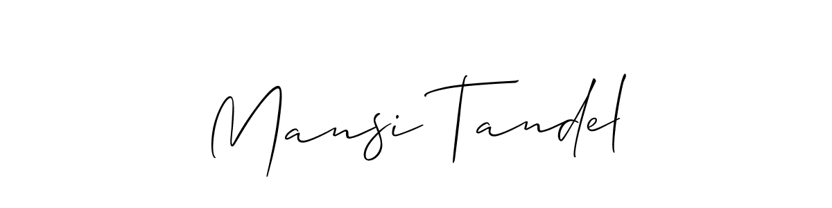 Make a beautiful signature design for name Mansi Tandel. With this signature (Allison_Script) style, you can create a handwritten signature for free. Mansi Tandel signature style 2 images and pictures png