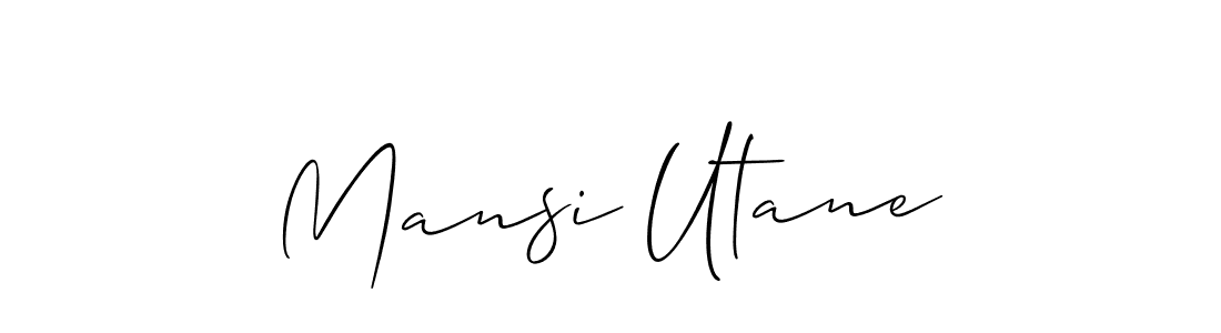 Similarly Allison_Script is the best handwritten signature design. Signature creator online .You can use it as an online autograph creator for name Mansi Utane. Mansi Utane signature style 2 images and pictures png