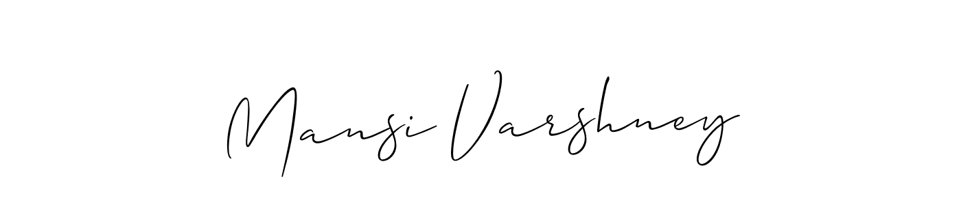 It looks lik you need a new signature style for name Mansi Varshney. Design unique handwritten (Allison_Script) signature with our free signature maker in just a few clicks. Mansi Varshney signature style 2 images and pictures png
