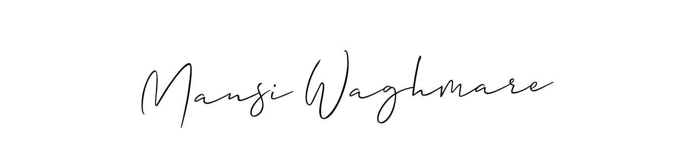 How to make Mansi Waghmare name signature. Use Allison_Script style for creating short signs online. This is the latest handwritten sign. Mansi Waghmare signature style 2 images and pictures png