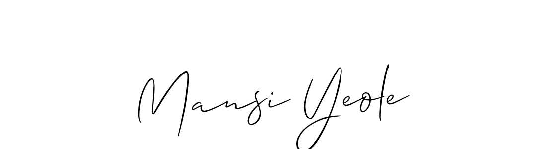 Design your own signature with our free online signature maker. With this signature software, you can create a handwritten (Allison_Script) signature for name Mansi Yeole. Mansi Yeole signature style 2 images and pictures png