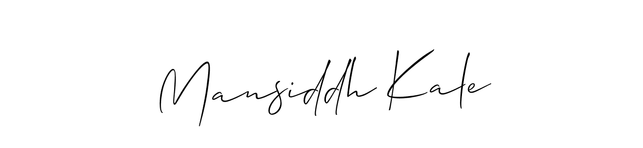 The best way (Allison_Script) to make a short signature is to pick only two or three words in your name. The name Mansiddh Kale include a total of six letters. For converting this name. Mansiddh Kale signature style 2 images and pictures png