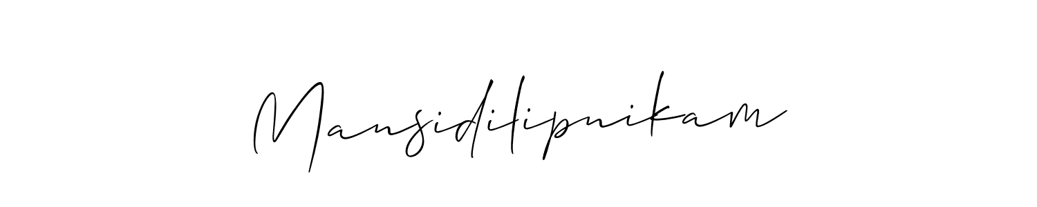 How to Draw Mansidilipnikam signature style? Allison_Script is a latest design signature styles for name Mansidilipnikam. Mansidilipnikam signature style 2 images and pictures png