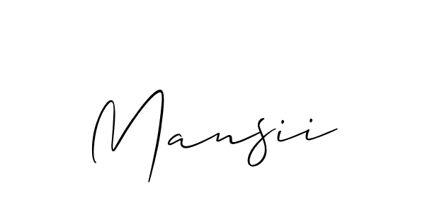 Design your own signature with our free online signature maker. With this signature software, you can create a handwritten (Allison_Script) signature for name Mansii. Mansii signature style 2 images and pictures png