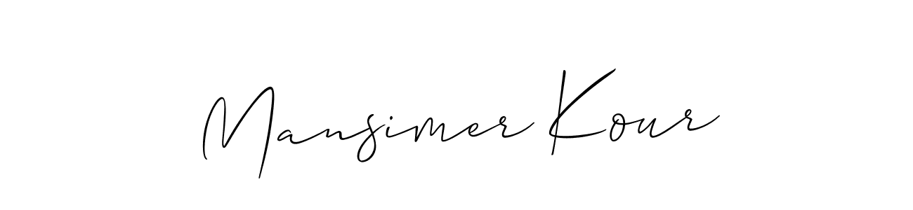 Also You can easily find your signature by using the search form. We will create Mansimer Kour name handwritten signature images for you free of cost using Allison_Script sign style. Mansimer Kour signature style 2 images and pictures png