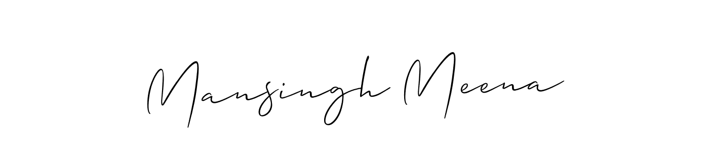 Make a beautiful signature design for name Mansingh Meena. With this signature (Allison_Script) style, you can create a handwritten signature for free. Mansingh Meena signature style 2 images and pictures png