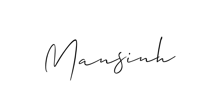 The best way (Allison_Script) to make a short signature is to pick only two or three words in your name. The name Mansinh include a total of six letters. For converting this name. Mansinh signature style 2 images and pictures png