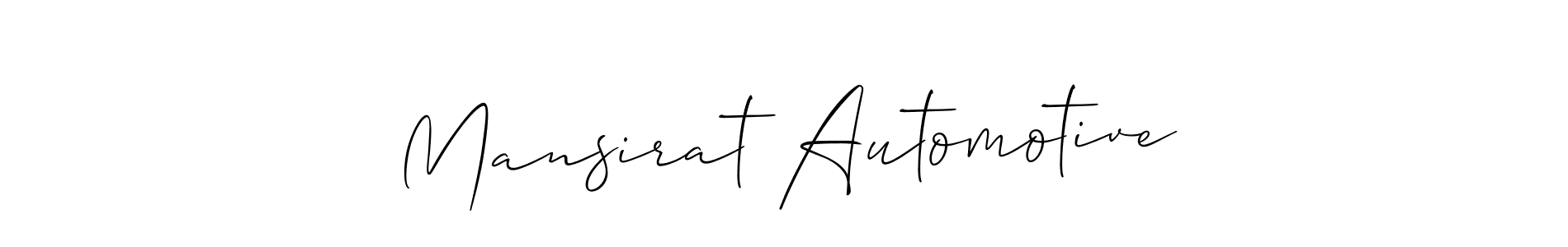 Make a short Mansirat Automotive signature style. Manage your documents anywhere anytime using Allison_Script. Create and add eSignatures, submit forms, share and send files easily. Mansirat Automotive signature style 2 images and pictures png