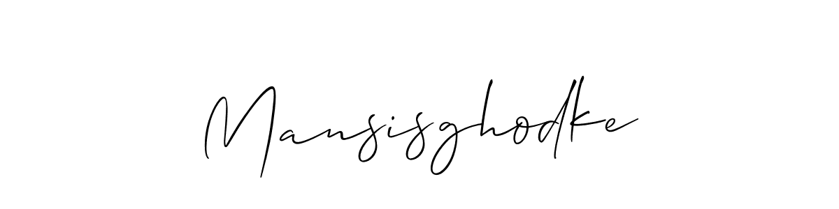 How to make Mansisghodke signature? Allison_Script is a professional autograph style. Create handwritten signature for Mansisghodke name. Mansisghodke signature style 2 images and pictures png