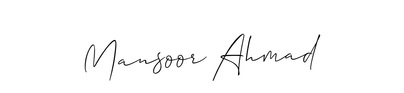 It looks lik you need a new signature style for name Mansoor Ahmad. Design unique handwritten (Allison_Script) signature with our free signature maker in just a few clicks. Mansoor Ahmad signature style 2 images and pictures png