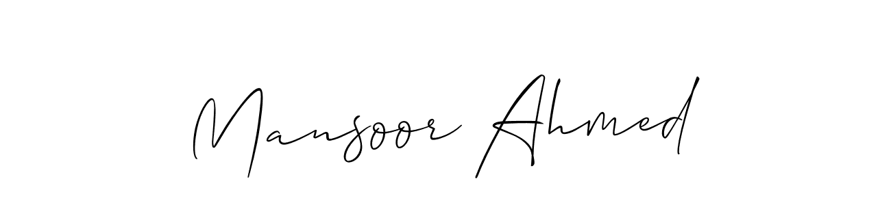 How to make Mansoor Ahmed name signature. Use Allison_Script style for creating short signs online. This is the latest handwritten sign. Mansoor Ahmed signature style 2 images and pictures png