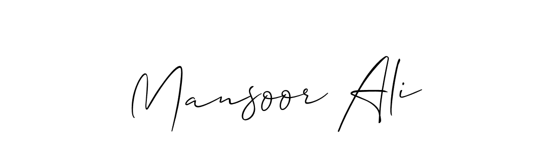 Use a signature maker to create a handwritten signature online. With this signature software, you can design (Allison_Script) your own signature for name Mansoor Ali. Mansoor Ali signature style 2 images and pictures png