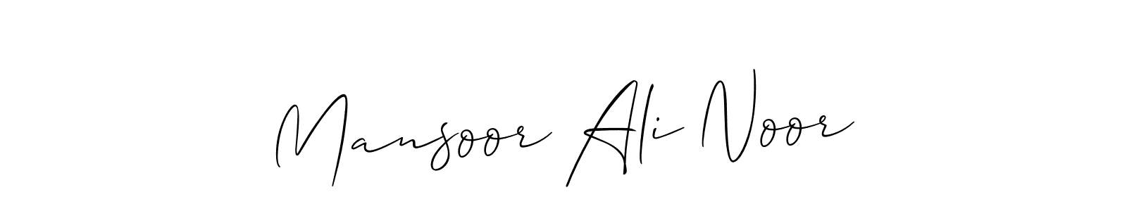 Also we have Mansoor Ali Noor name is the best signature style. Create professional handwritten signature collection using Allison_Script autograph style. Mansoor Ali Noor signature style 2 images and pictures png