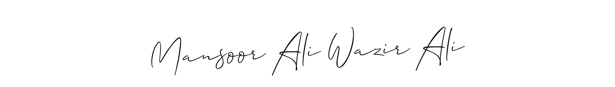 Allison_Script is a professional signature style that is perfect for those who want to add a touch of class to their signature. It is also a great choice for those who want to make their signature more unique. Get Mansoor Ali Wazir Ali name to fancy signature for free. Mansoor Ali Wazir Ali signature style 2 images and pictures png