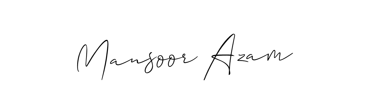 You should practise on your own different ways (Allison_Script) to write your name (Mansoor Azam) in signature. don't let someone else do it for you. Mansoor Azam signature style 2 images and pictures png