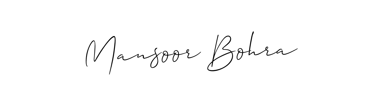 Also we have Mansoor Bohra name is the best signature style. Create professional handwritten signature collection using Allison_Script autograph style. Mansoor Bohra signature style 2 images and pictures png