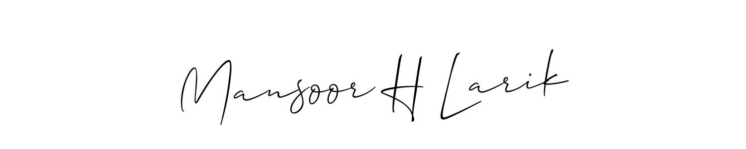 You should practise on your own different ways (Allison_Script) to write your name (Mansoor H Larik) in signature. don't let someone else do it for you. Mansoor H Larik signature style 2 images and pictures png