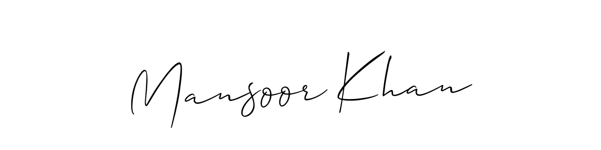 It looks lik you need a new signature style for name Mansoor Khan. Design unique handwritten (Allison_Script) signature with our free signature maker in just a few clicks. Mansoor Khan signature style 2 images and pictures png