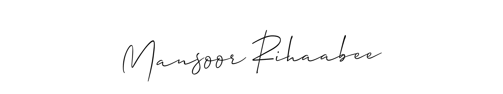 Once you've used our free online signature maker to create your best signature Allison_Script style, it's time to enjoy all of the benefits that Mansoor Rihaabee name signing documents. Mansoor Rihaabee signature style 2 images and pictures png